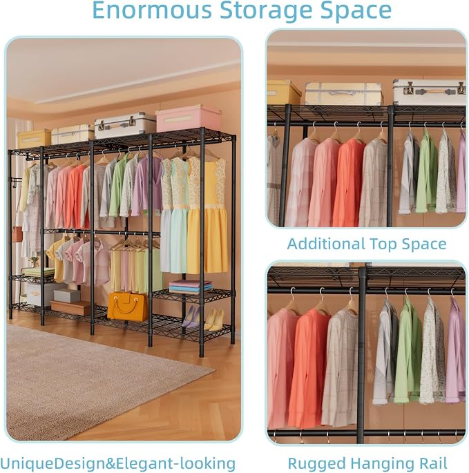 Extra Large Garment Rack Heavy Duty Metal Clothes Rack - Image 5