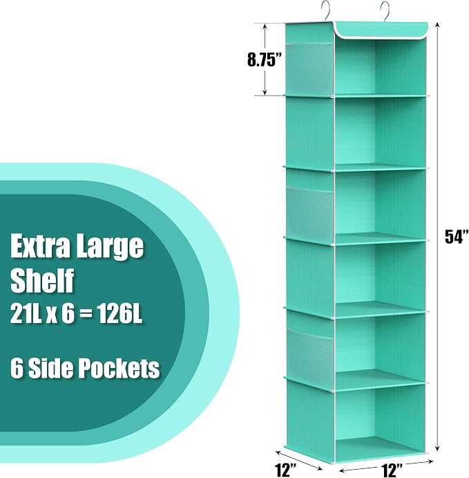 Simple Houseware 6 Shelf Hanging Closet Organizer - Image 3