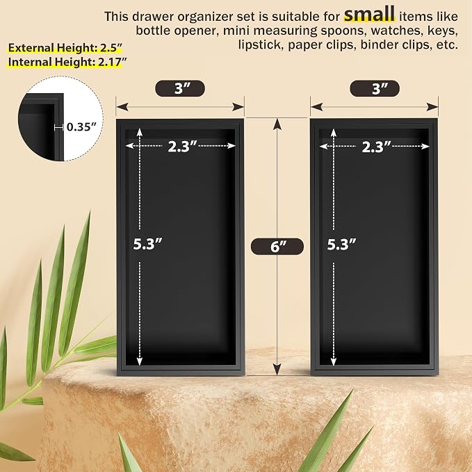 Kitchen Drawer Organizer Bins, for Junk Drawer - Image 2