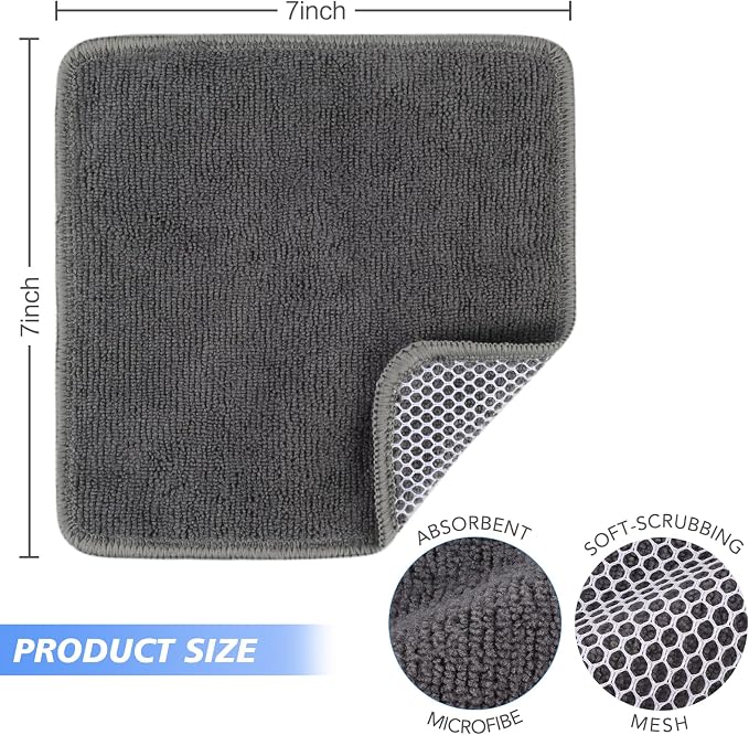 KinHwa Kitchen Washcloths for Dishes Absorbent Microfiber Dish Cloths Quick Dry - Image 9