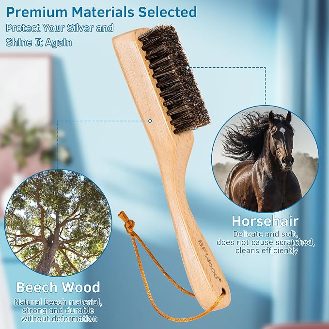 BFWood Horsehair Silver Brush - Image 6