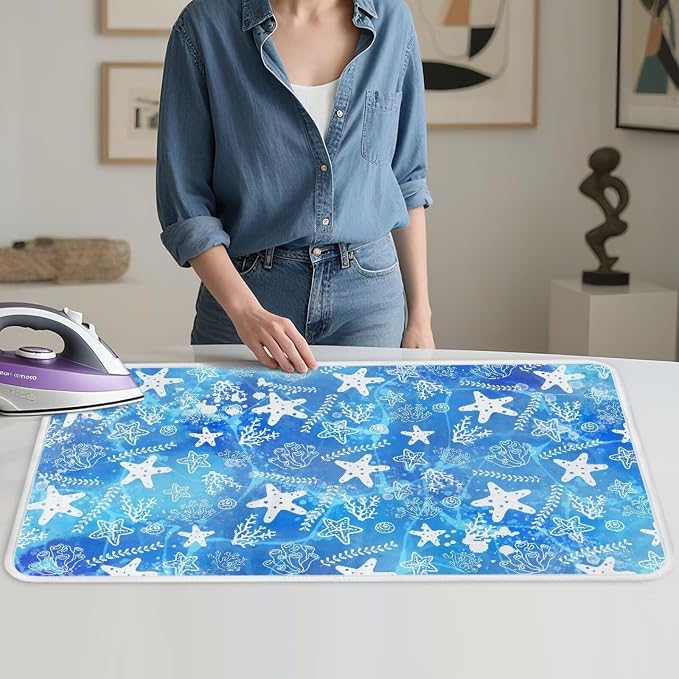 Ironing Mat Thickened Blue Stars Ironing Blanket Travel Portable Ironing Pad - Image 4