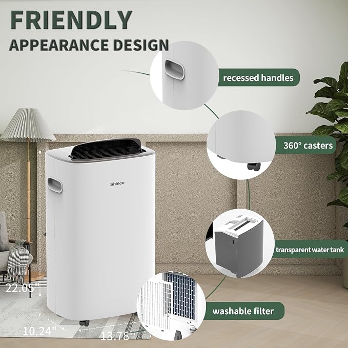 Shinco 86 Pints Dehumidifier for Home and Basements, 5000 Sq.Ft Dehumidifiers - Image 8