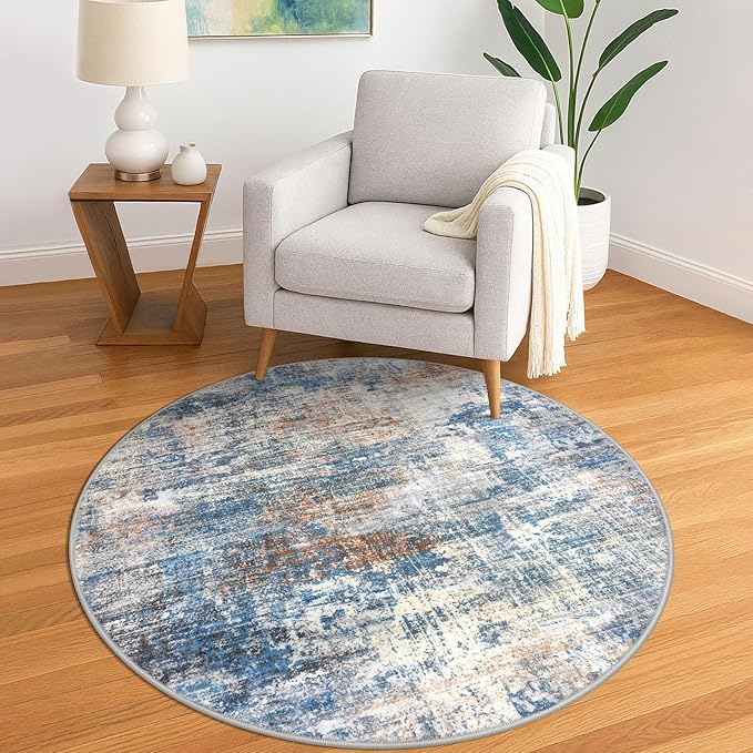 IOHOUZE Round Area Rug 5 Ft Circle Entryway Rugs Round Washable Door Mat Indoor by iOhouze