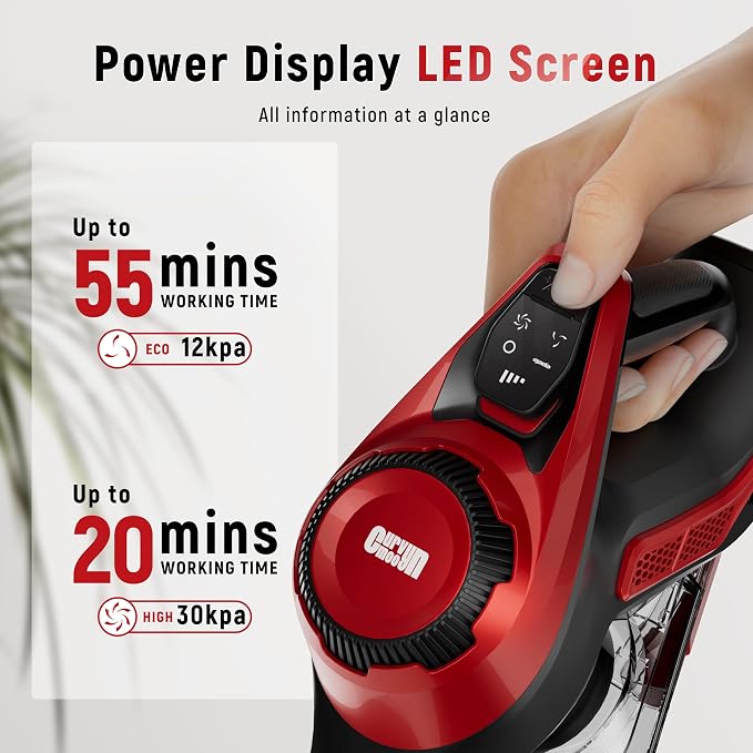 Cordless Vacuum Cleaner, 30Kpa Home Stick Vacuum, Smart Display & 1.5L Dust Cup - Image 4