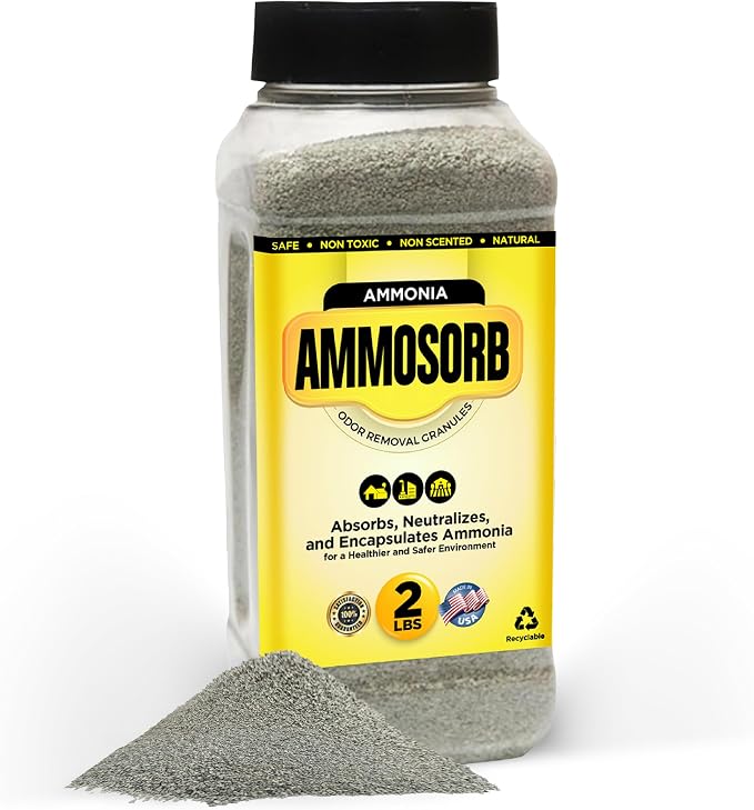 – Natural Ammonia Odor Elimination Deodorizer Granules: 2 lb. – Powerful Odor by AMMOSORB