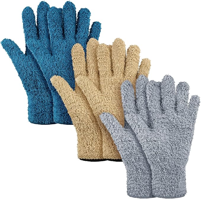 Patelai 3 Pairs Microfiber Plant Dusting Gloves Leaf Cleaning Gloves by Patelai