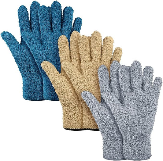 Patelai 3 Pairs Microfiber Plant Dusting Gloves Leaf Cleaning Gloves by Patelai