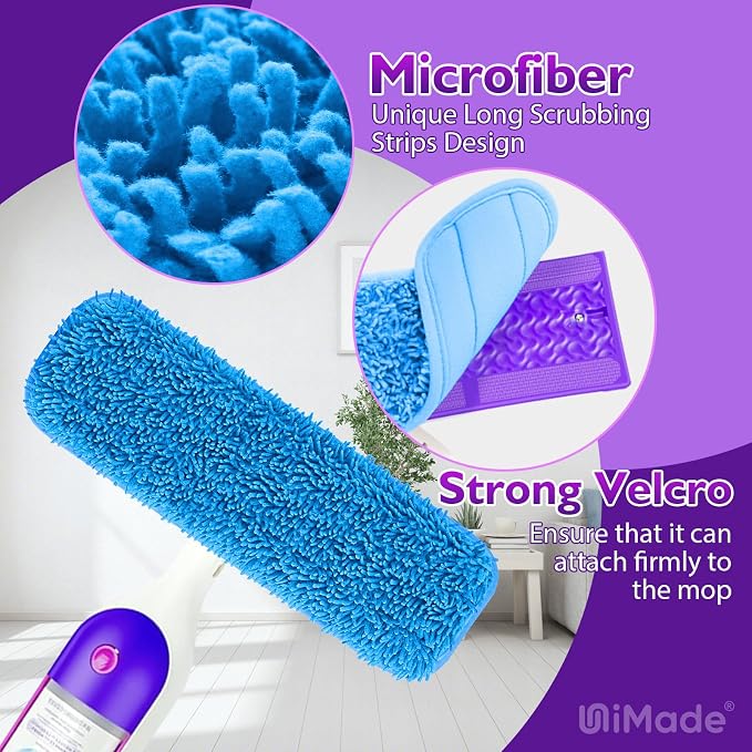 Reusable Mop Pads for Swiffer PowerMop, 8 Pack Microfiber Mop Pad Refill - Image 2