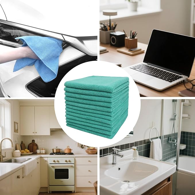 Tricol Clean Microfiber Cleaning Cloth, 12 Pack Ultra-Thick Cleaning Rags - Image 5