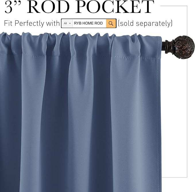 RYB HOME Bedroom Blackout Curtains - Image 2