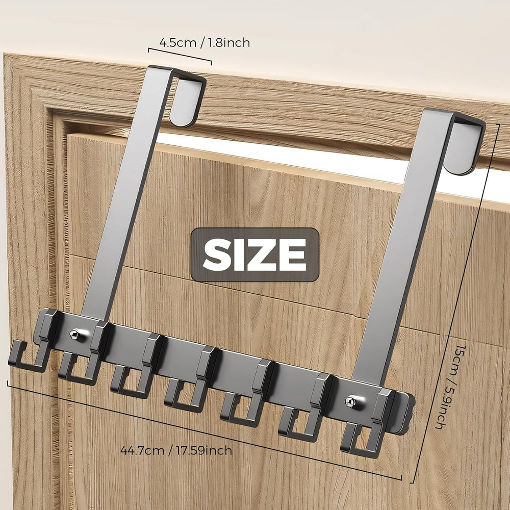 Over Door Hooks, 2 Packs Heavy Duty Over Door Hanger with Rust Resistant Fini...