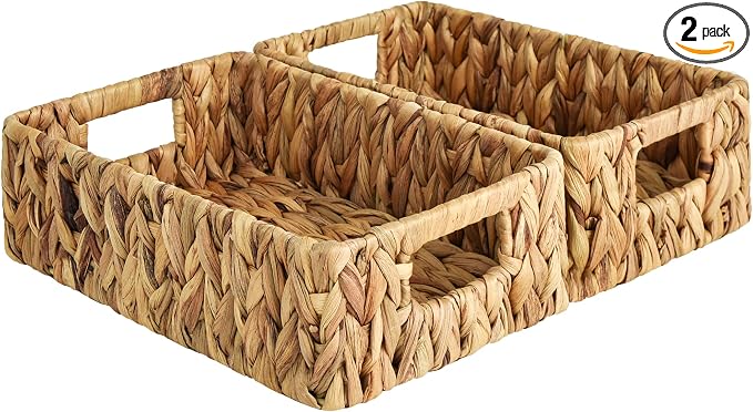 StorageWorks Water Hyacinth Baskets, Small Wicker Baskets by StorageWorks