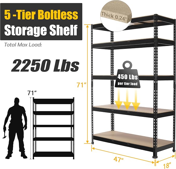 PrimeZone 8 Pack Heavy Duty Storage Shelves - Image 3