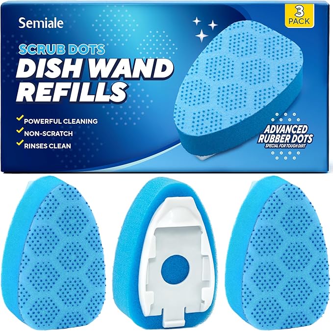 Scrub Dots Dishwand Refills Sponge Heads, Dish Wand Refill, Scrubber by Semiale