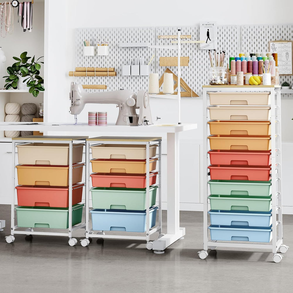 SYKIARIOL 10 Drawer Rolling Cart,Rainbow