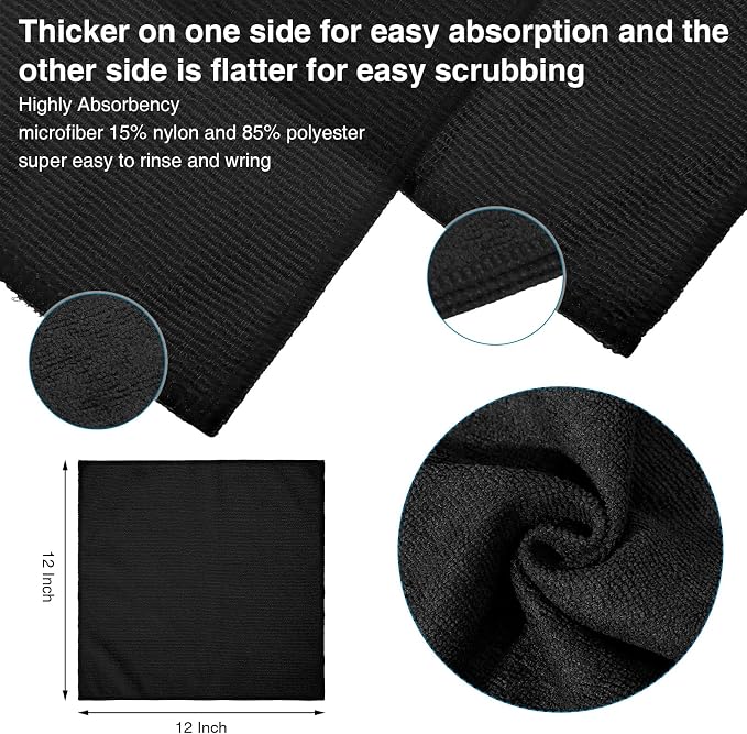 200 Pieces Microfiber Cleaning Cloths Bulk Absorbent Microfiber Towels Reusable - Image 2