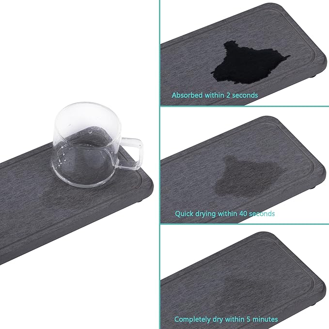 2 Pcs Water Absorbing Stone Trays, Kitchen/Bathroom Sink Soap Dish, Diatomite - Image 7