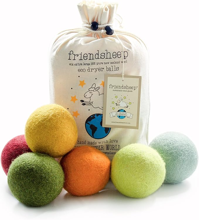 Friendsheep Wool Dryer Balls, Organic Reusable Fabric Softener Alternative by Friendsheep