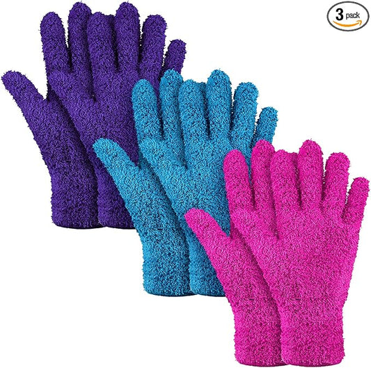 Patelai 3 Pairs Microfiber Plant Dusting Gloves Leaf Cleaning Gloves by Patelai