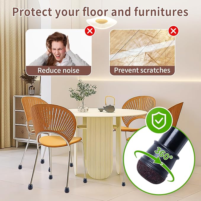 Ezprotekt 24 Pcs Extra Small Round Chair Leg Floor Protectors - Image 3