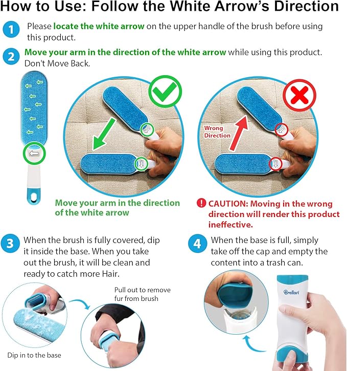 Pet Hair Remover for Clothes: Reusable Dog Cat Fur Lint Removal Brush for - Image 3