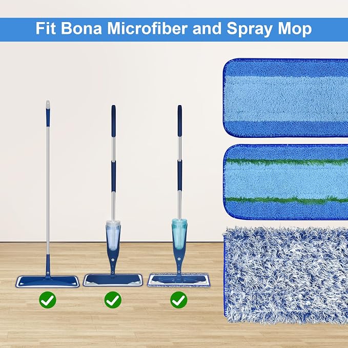 8 Pack Microfiber Cleaning Pad for Bona Mop Hardwood & Hard Surface Floors Dry - Image 5