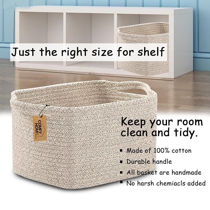 COMFY-HOMI 3PACK Cotton Rope Woven Basket - Image 6
