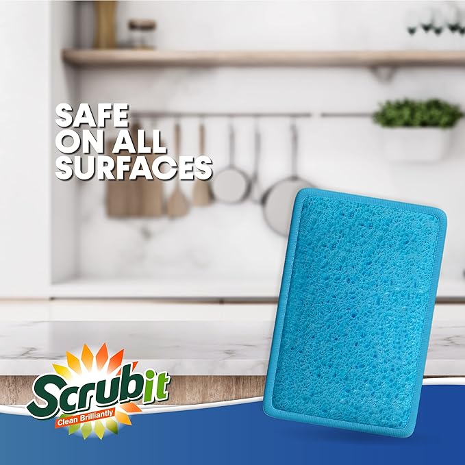 SCRUBIT - Scrub and Wipe Cleaning Pads – Dual Sided Scouring Pad and Dish - Image 3