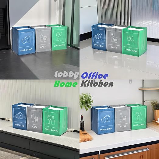 YOUNG DA Reusable Recycle Bags, 3-Piece Separate Recycling Bin Set - Image 7
