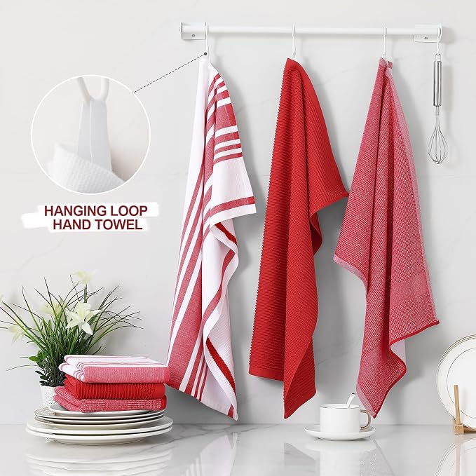Homaxy Premium Kitchen Towels, Large Cotton 380 GSM Kitchen Hand Towels - Image 3