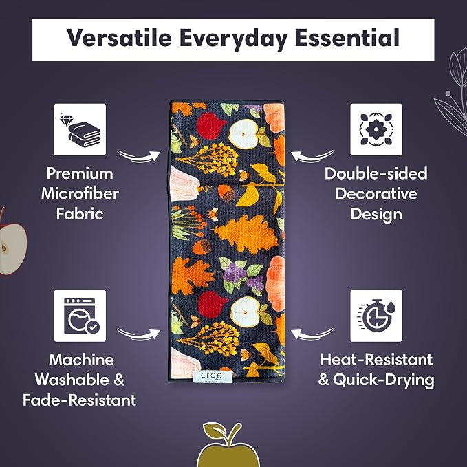 2 Double Sided Microfiber Hand Towels, 17x27 Inches Waffle Design Kitchen - Image 3