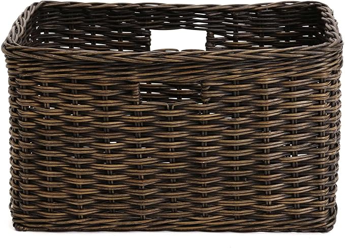 The Basket Lady Tall Rectangular Wicker Storage Basket, 16.5 in L x 10.5 in W x - Image 2