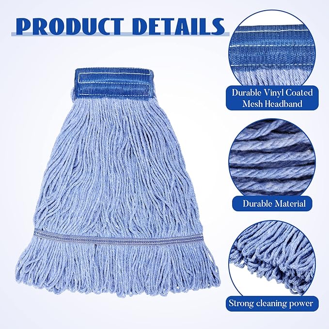 Gejoy 10 Pack 24oz Mop Head Replacement Commercial Cleaning Mop Head Wet String - Image 3