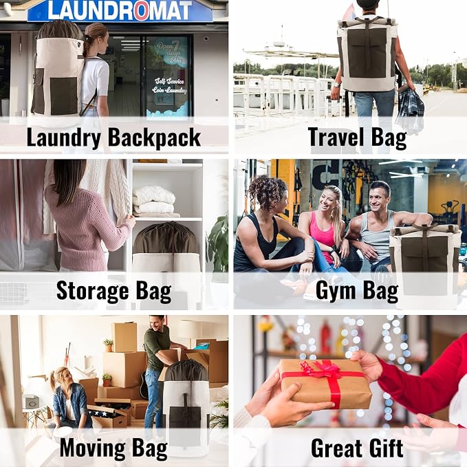 Laundry Bag Backpack, 125L Extra Large Travel Laundry Bags - Image 7
