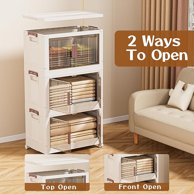 60GAL/240QT 4 Tier Large Stackable Storage Bins - Image 3