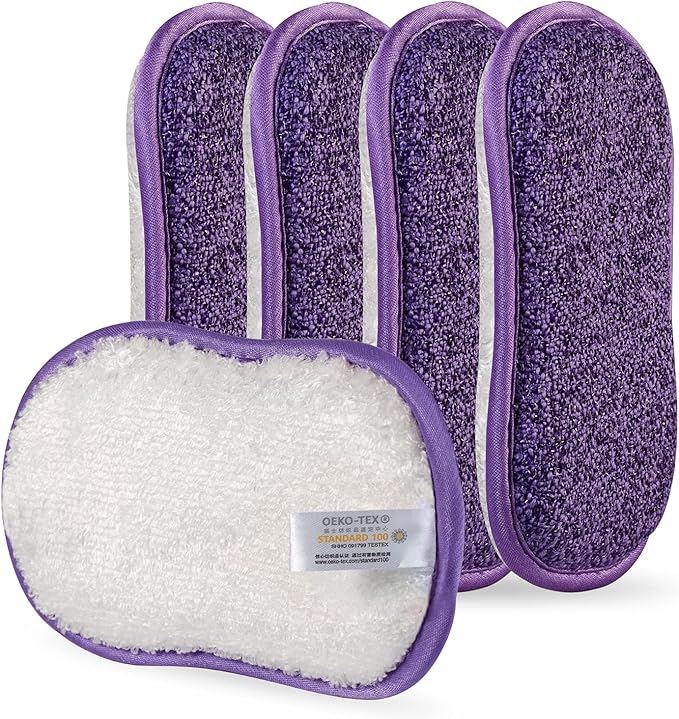 Kitchen Dish Sponge Scrubber Non Scratch, Dishcloth No Odor Reusable Washable by comfso