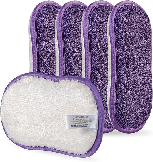 Kitchen Dish Sponge Scrubber Non Scratch, Dishcloth No Odor Reusable Washable by comfso