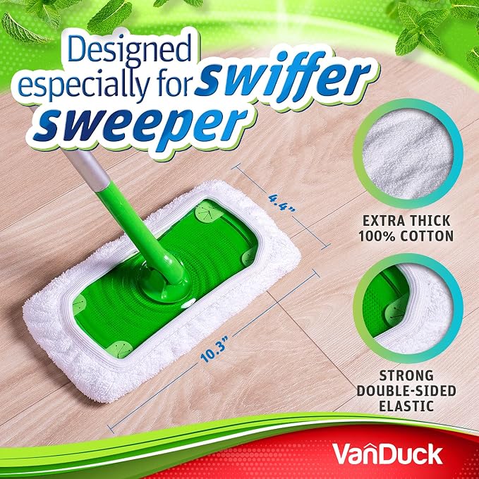 VanDuck Reusable 100% Cotton Mop Pads Compatible - Image 5