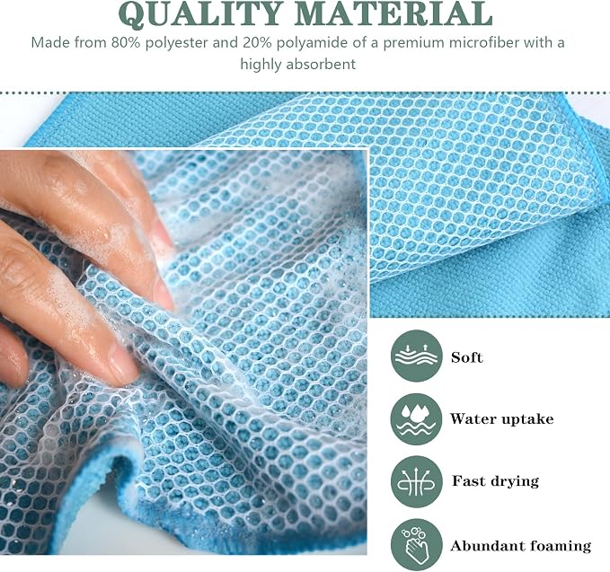 SINLAND Microfiber Dish Cloth for Washing Dishes Dish Rags Best Kitchen - Image 3