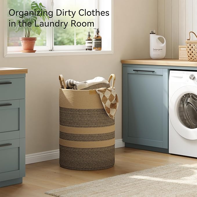 95L Striped Laundry Hamper - Image 2
