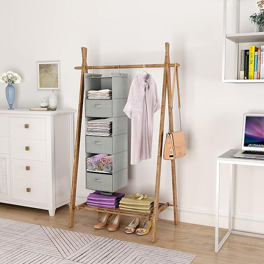 MAX Houser 6 Tier Shelf Hanging Closet Organizer, Closet Hanging Shelf - Image 2