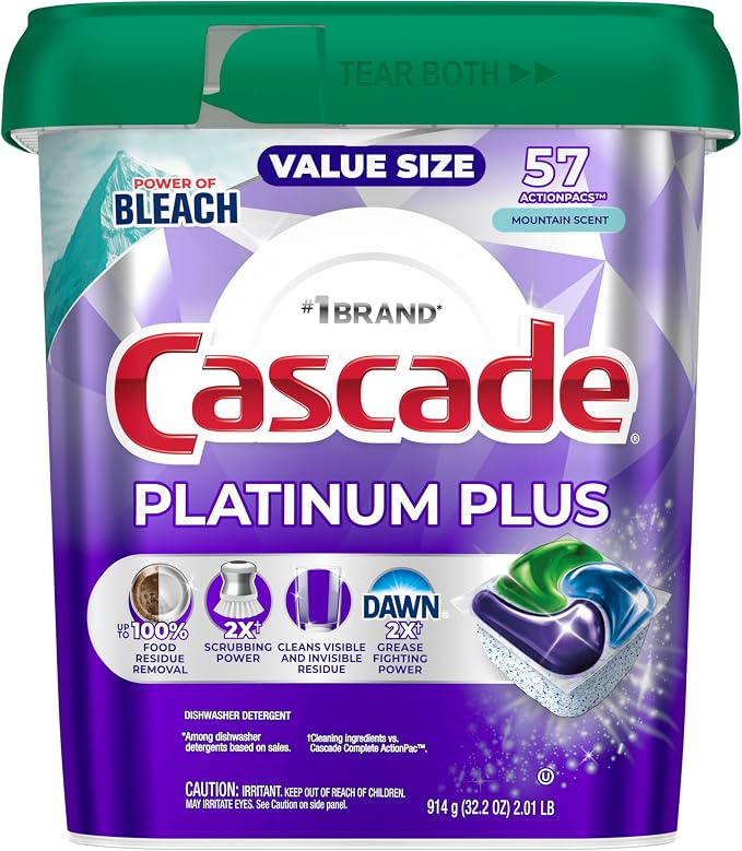 Cascade Platinum Plus Dishwasher Pods, Dishwasher Detergent, Dish Detergent Soap - Image 10