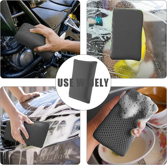 4 PCS Bug Scrubber Sponge Car, Bug Remover Wash Sponge，Car Cleaning Sponge - Image 3