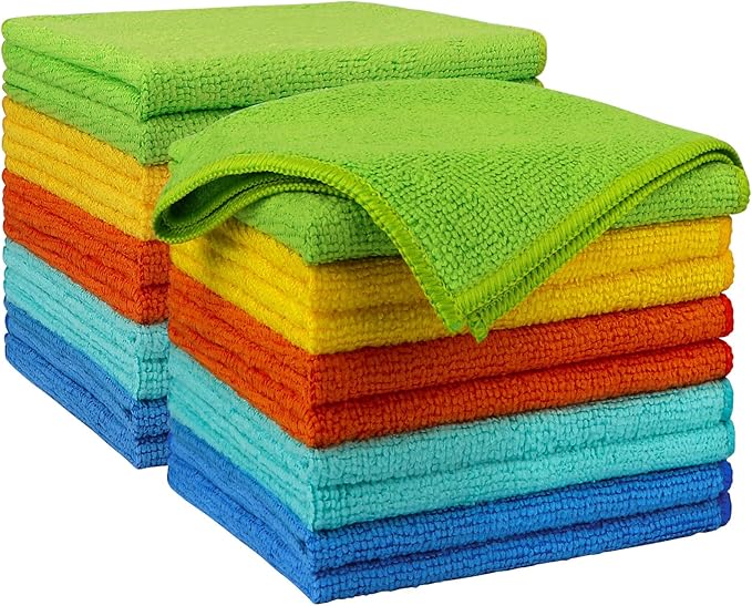 AIDEA Microfiber Cleaning Cloth 20PK, Microfiber Towels by AIDEAHOME