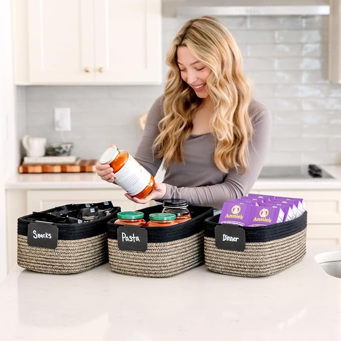 NaturalCozy 13.5”x8.5”x5.5” Rectangle Storage Baskets - Image 4