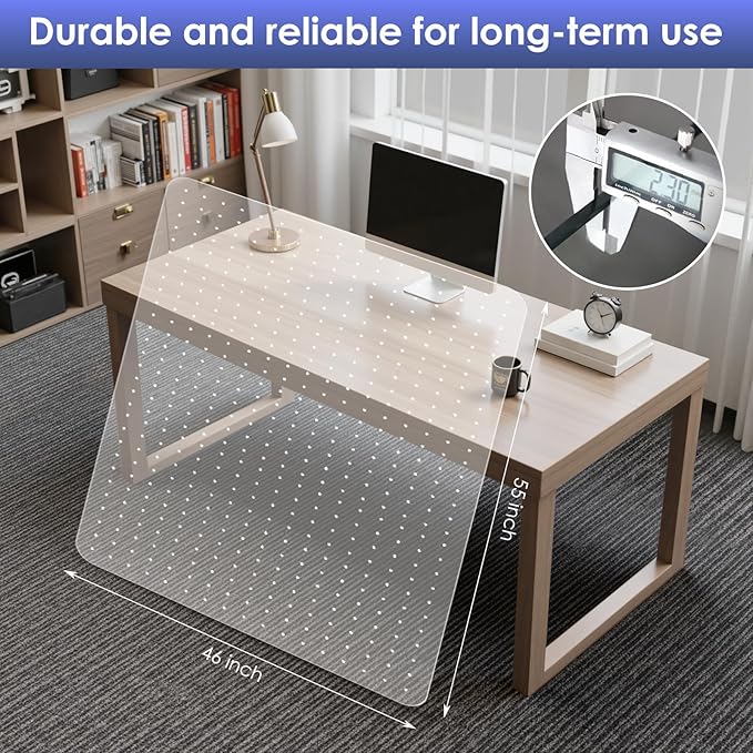 Kuyal Office Chair Mat for Carpet, 2 Pack 46x 55 Clear Heavy Duty Computer - Image 2