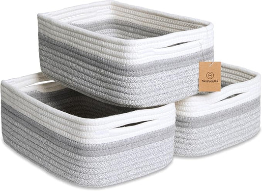 NaturalCozy 11.8"x8"x4.5” Storage Baskets by NaturalCozy