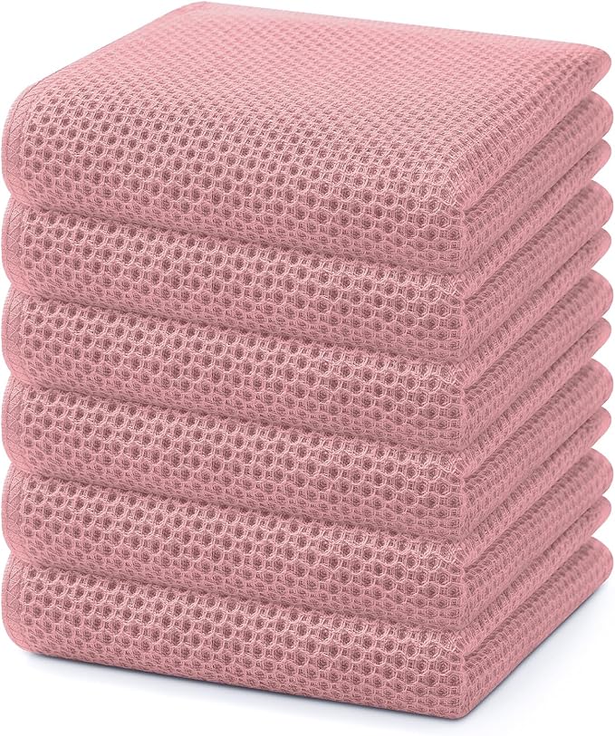 Homaxy 100% Cotton Waffle Weave Kitchen Dish Towels, Ultra Soft Absorbent Quick by Homaxy