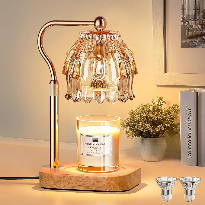 Candle Warmer Lamp with Timer Dimmer, Modern Wax Warmer by Qimh